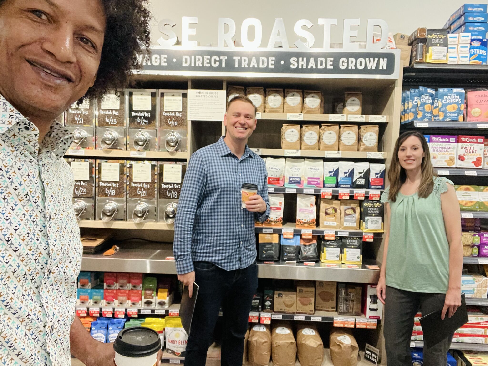 LaRon Batchelor at an in-store coffee roastery